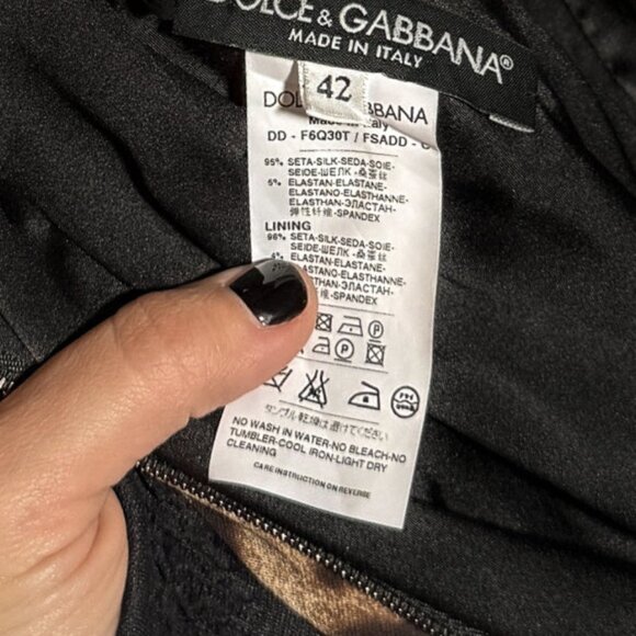 Dolce & Gabbana Brown Leopard Print Short Sleeves Silk Dress - Picture 5 of 6